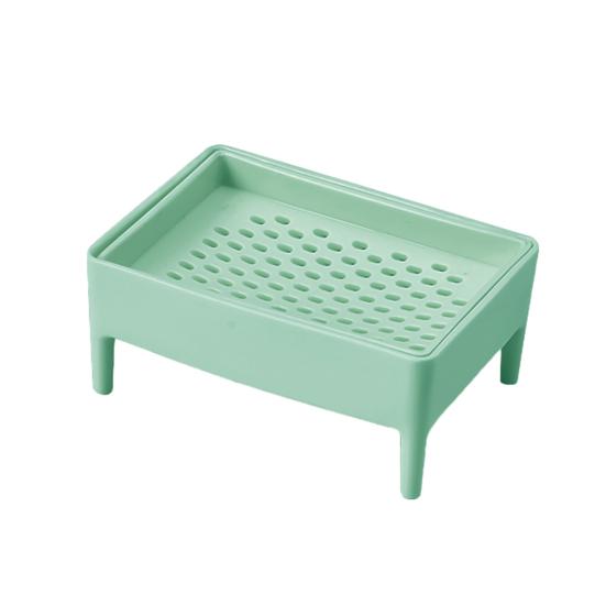 

Креативный многоцветный двухслойный сливной держатель для мыла, стеллаж для хранения в ванной комнате зелёный