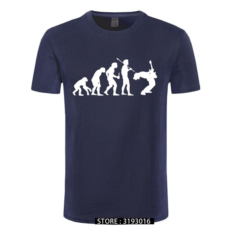 Funny Guitarist T Shirt Evolution Of a Guitarist Music Rock Guitar Musician Band Metal Mens Tshirt 31 Colors Unisex Cool Tees