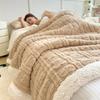 Thickened Coral Fleece Bed Blankets for Winter Warm Soft Imitation Lambs Wool Jacquard Blankets for Bedroom Sleeping Sofa Throw