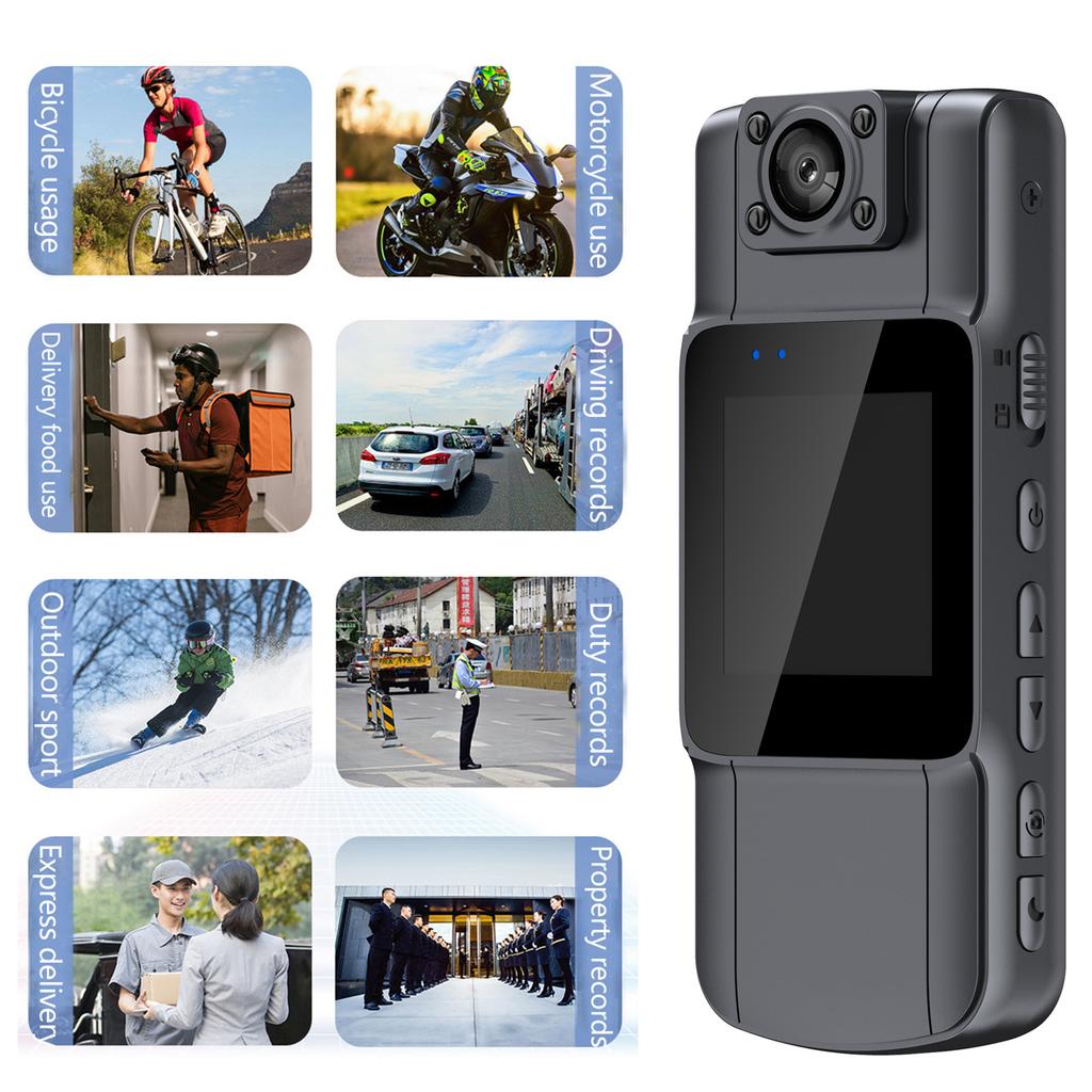 Mini Body Camera Magnetic Back Clip Design 1080P Recorder Adjustable Lens for Delivery Personnel & Private Investigator