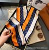 Long Silk Scarf Women's New Small Silk Scarf Printing Simulation Silk Tied Bag Streamer Explosion Sweet Little Scarf