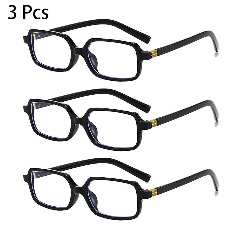 2/3 Pcs Rectangle Glasses Men  Fashion Vintage Blue Light Blocking Optical Frames Women New Trendy Simple Design Eyeglasses