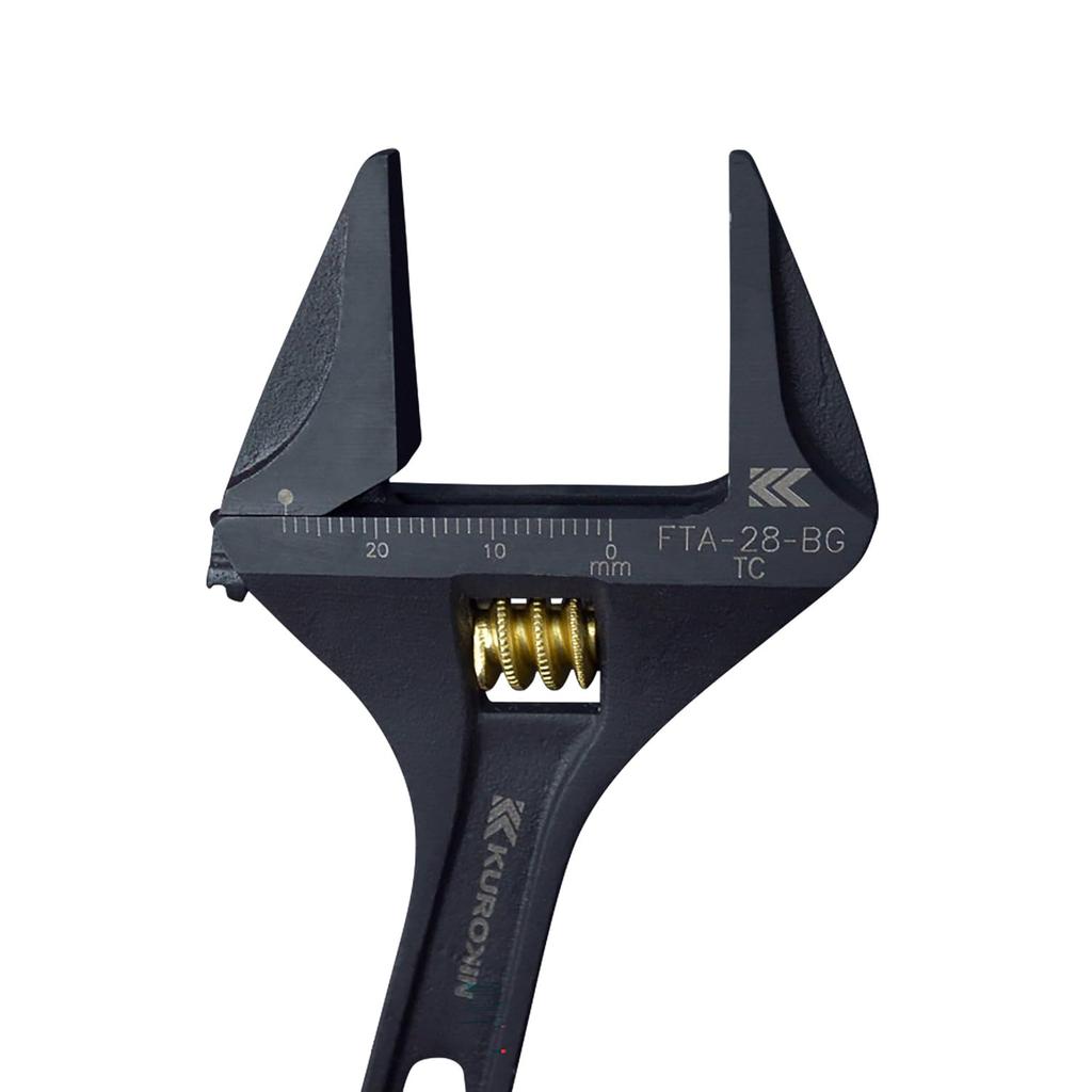 Fujiya Light Black and Total Length Maximum Opening Monkey, Non-serrated, Gold, 156mm, 28mm, FTA-28-BG