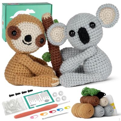 Sloth and Koala Crochet Kit All Materials Included Stuffed Animal DIY Craft Gift Ready for