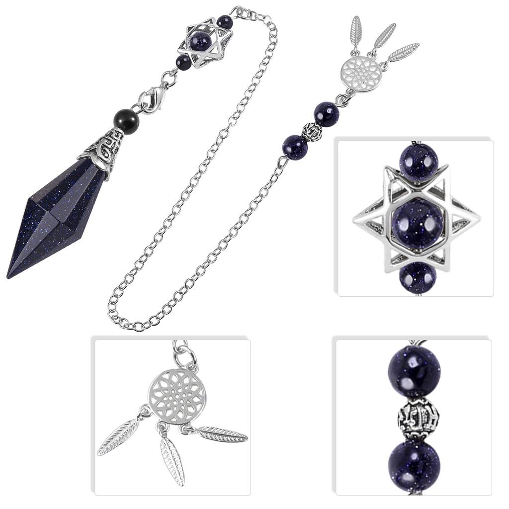 Of Faceted Pendulum Mystical Pendulum with Hexagram and Dreamcatcher Can Be Used As a Pendant or Charm To Ward Off Nightmares and Make Dreams Come