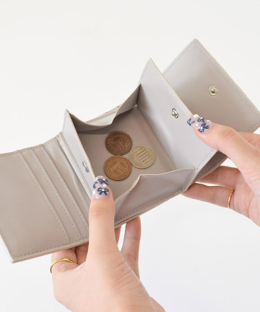 Altro Rose Gray Tri-fold Wallet for Women, Compact, Mini, Small, Slim, Foldable, Large Capacity, Coin Purse, Stylish, Gathered, Simple, One-Color