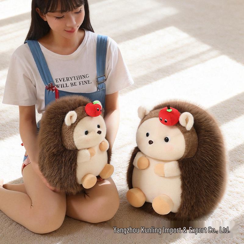 Cartoon Apple Hedgehog Plush Toy - Cute Animal Plush for Kids