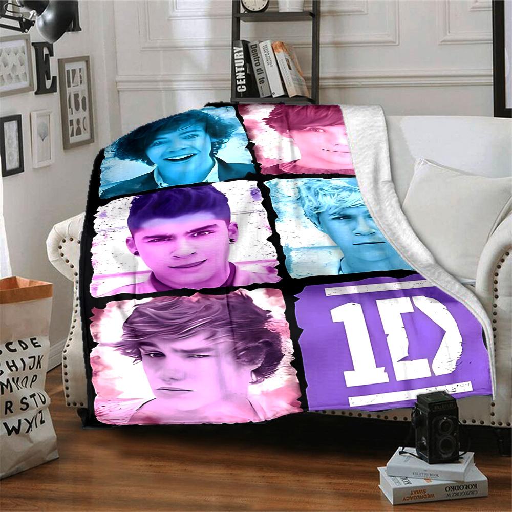 1PC 1D Merchandise Blanket Lightweight Flannel Throw Blanket for Sofa, Bed, Travel, Camping, Livingroom, Office, Couch