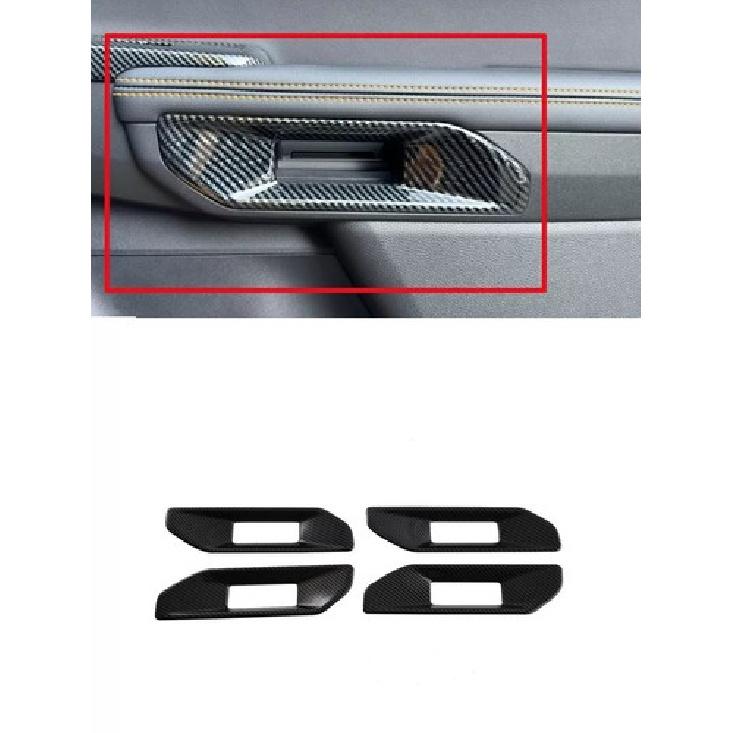 Carbon fiber style inner door handle panel cover trim fit for Ford Ranger 24-25
