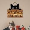 Natural Wood Cats Greeting Sign Pet Welcome Sign Plaque Wall Hanging Decoration Perfect For Pet Lover And Warm Space