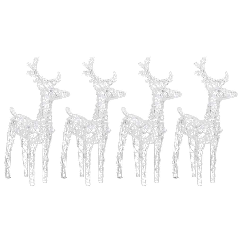 LED Reindeer Set 4 Pcs. Cold White 160 LEDs Acrylic