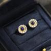 French Temperament 925 Silver Needle Daisy Earrings Women's Ins High-end Sense Four-color Small Flower Optimization Stone Stud Earrings and Earrings a