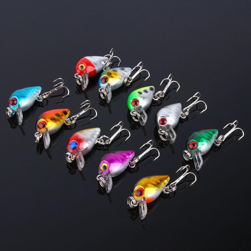 10pcs Fishing Lures Kinds Of Minnow Fish Bass Tackle Hooks Crankbaits Baits