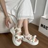 Fairy Wind Bow Sandals Female 2025 New Summer Wear Thick Sole Heightening Skirt Beach Roman Shoes