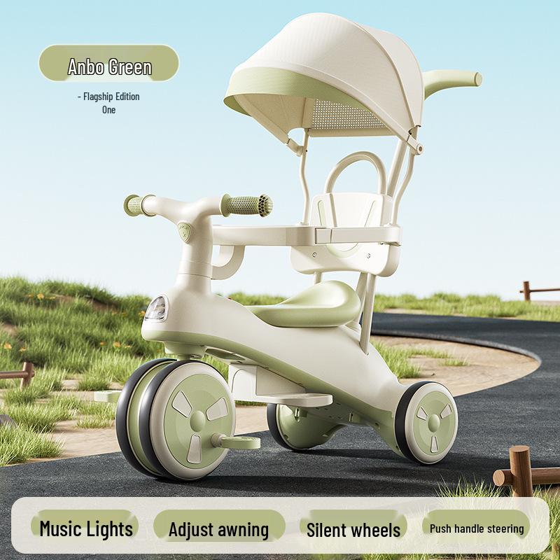 Multi-Functional Unisex Children's Tricycle: 3-in-1 Ride and Push for Ages 1 and Up