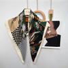 2024 Luxury Animals Floral Print 70cm Cotton Velvet Square Scarf for Women Soft Neckerchief Lady Hijab Neck Tie Hair Headbands