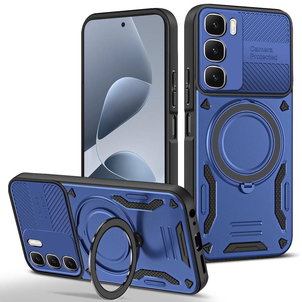 For Infinix Hot 60i 4G / 60 5G Magnetic Case Shockproof TPU + PC Phone Back Cover with Kickstand