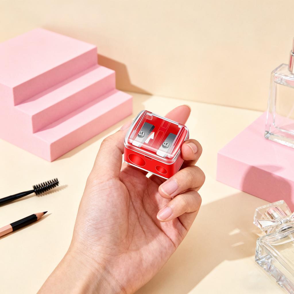 Double-ended Makeup Pencil Sharpener, Suitable, Eyebrow Pencil, Easy To Use Makeup Tool, High Quality With Cover, Suitable For Women