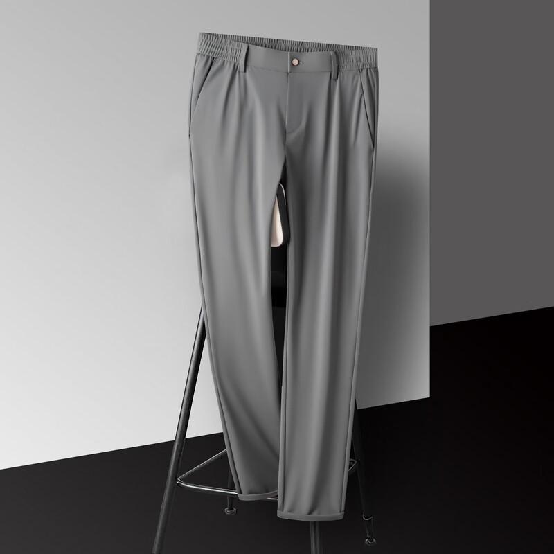 

Yiliteng Men s Ice Silk Casual Business Pants YTMMC3099A 33