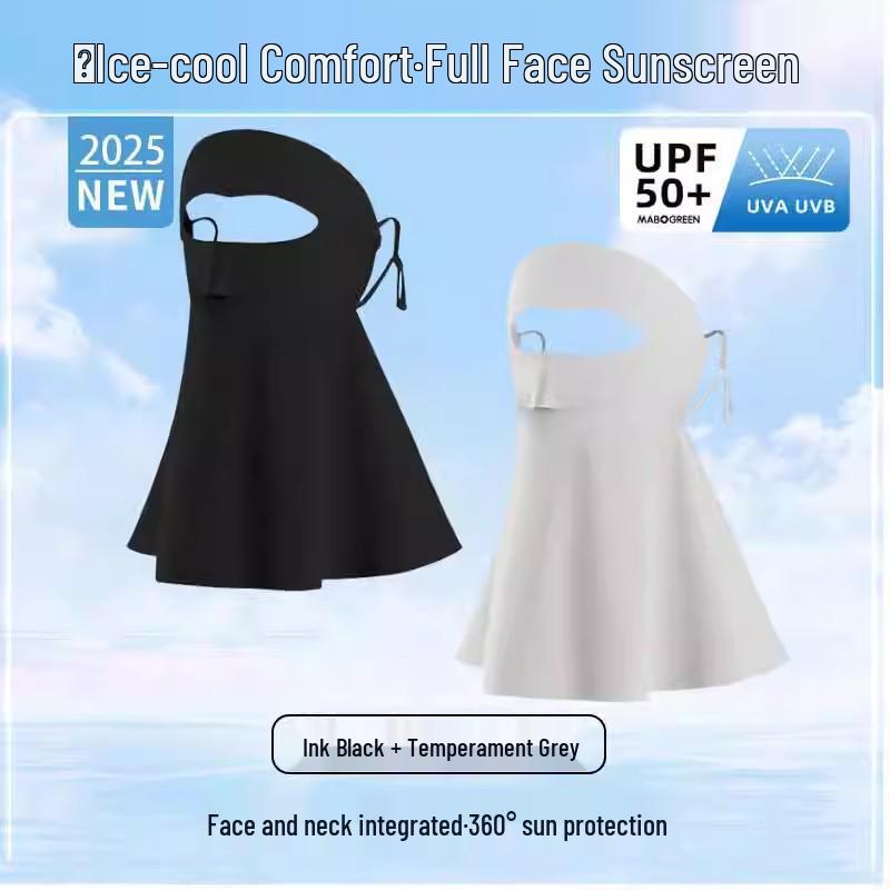 Women's Full Face UV Protection Facekini Mask with Neck Guard - 2025 Summer Style