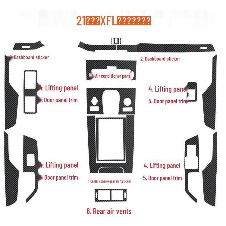 21 Jaguar XFL Custom Interior Carbon Fiber Gear Shift Decals