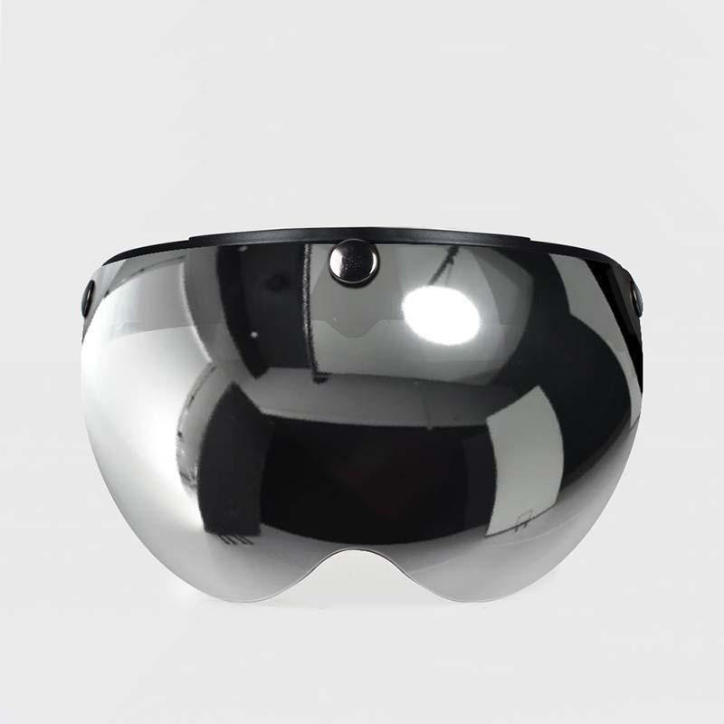 Universeller 3-Druckknopf-Visier für Motorrad-Offenhelm Windschutz Klapp-Auf-Ab-Linse Sonnenbrille Halbkopfhelm Visier Windschutz