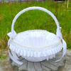Princess Style Decorative Storage Basket With Metallic Accent Perfect For Bridal Showers Anniversaries And Photo Props