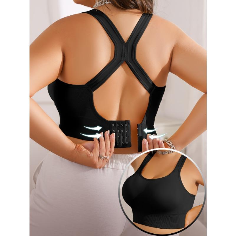 Women Plus Size Wireless Shockproof Sports Bra For Running Workout