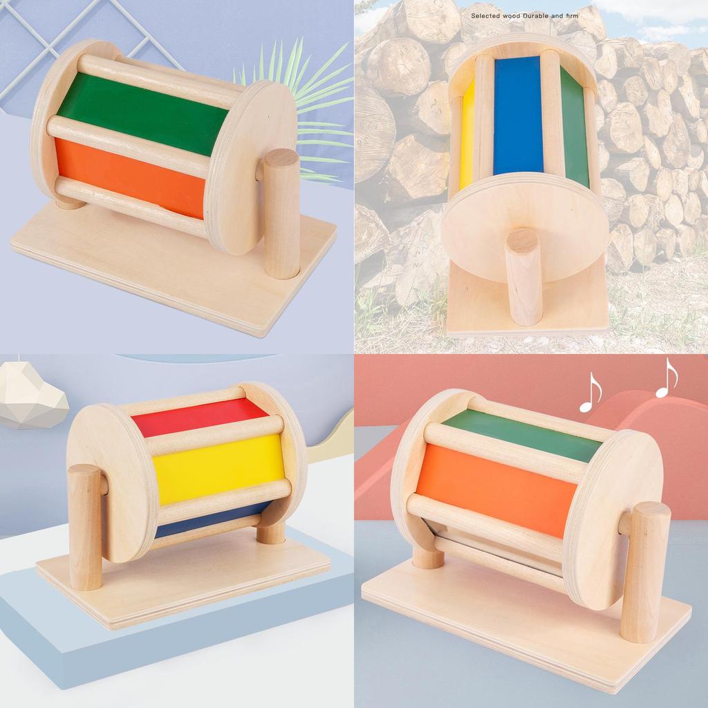 Textile Wooden Montessori Drum Puzzle Toy For Early Childhood Play And Learning