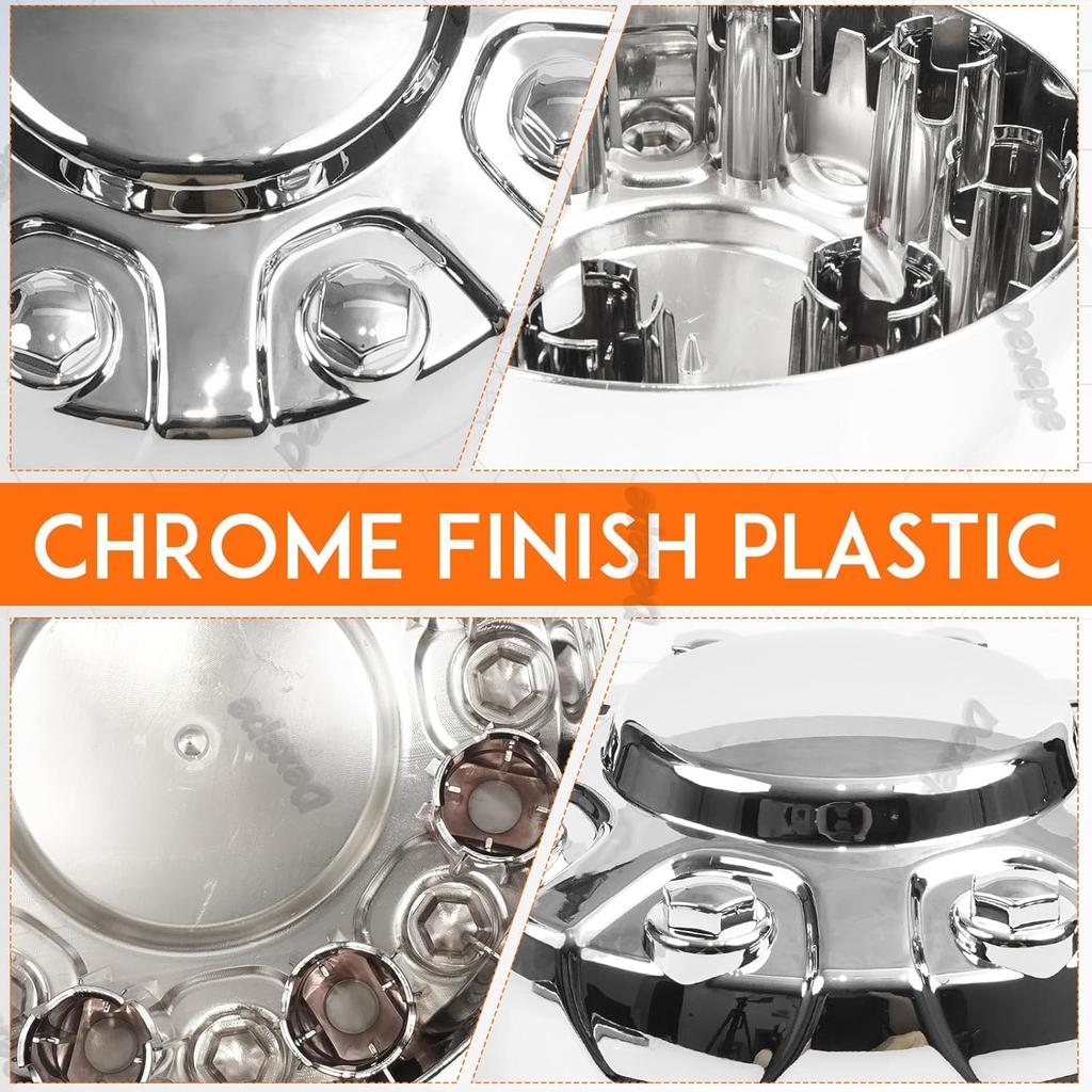 1PC Chrome Wheel Center Cap Compatible with Dodge Ram 2500 3500 SRW -2024 Single Steel Wheel Replaces 6PG02SZ0AB, 6PG02SZ0AC Front/Rear