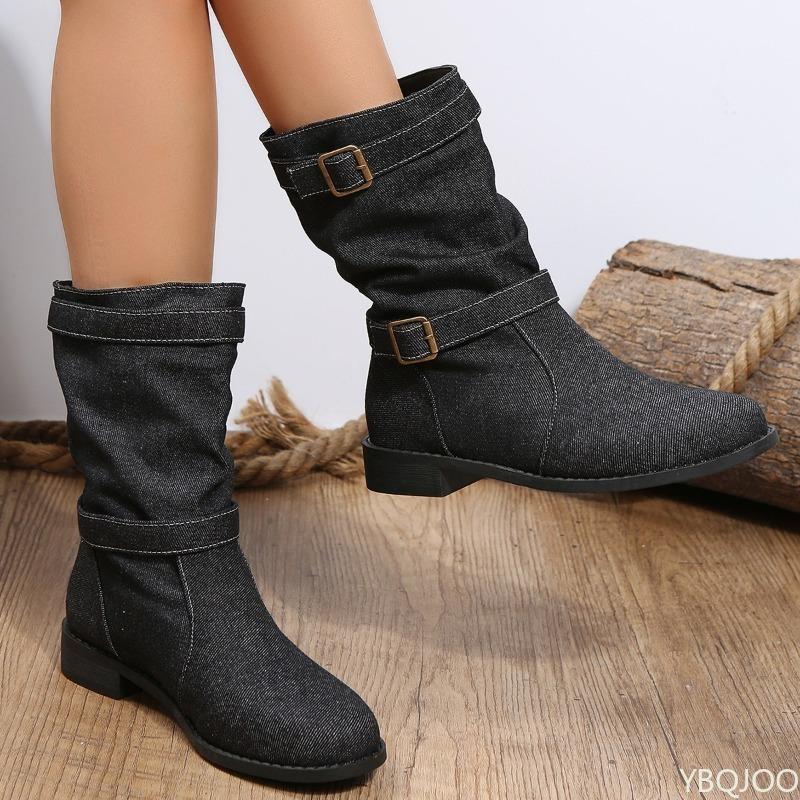New spring Comfortable Solid Color Women Ankle Boots Women's Boots Mid Boots Fashionable Minimalist Round Toe Platform Shoes
