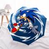 1pc Sonic the Hedgehog Automatic Opening Folding Umbrella - 3-Fold Design, 8-Bone Iron Frame Outdoor Umbrella, Ideal Gift for Fans, Travelers, Daily U