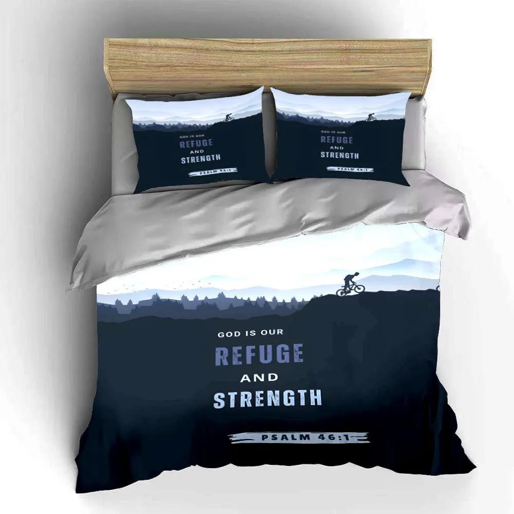 Inspirational Mountain Cycling Art Multiple sizes kid's and adults' bedroom Exquisite 3PC bedding set gift