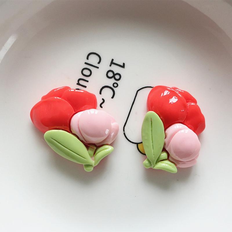 10Pcs New Cute Fruit Trees, Mushrooms, Flowers Series Resin Flatback Ornament Jewelry Making Manicure Hairwear Accessorie