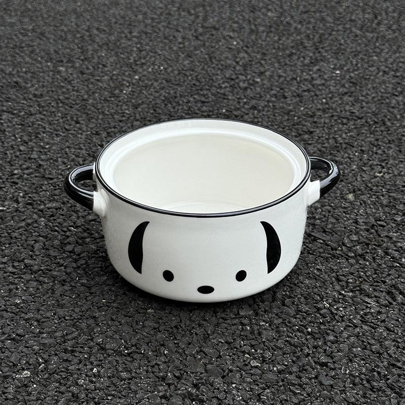 

Korean Pacha Dog Ceramic Instant Noodle Bowl with Cover Student Dormitory Binaural Instant Noodle Bowl for Boys and Girls Birthday Gifts no specifications