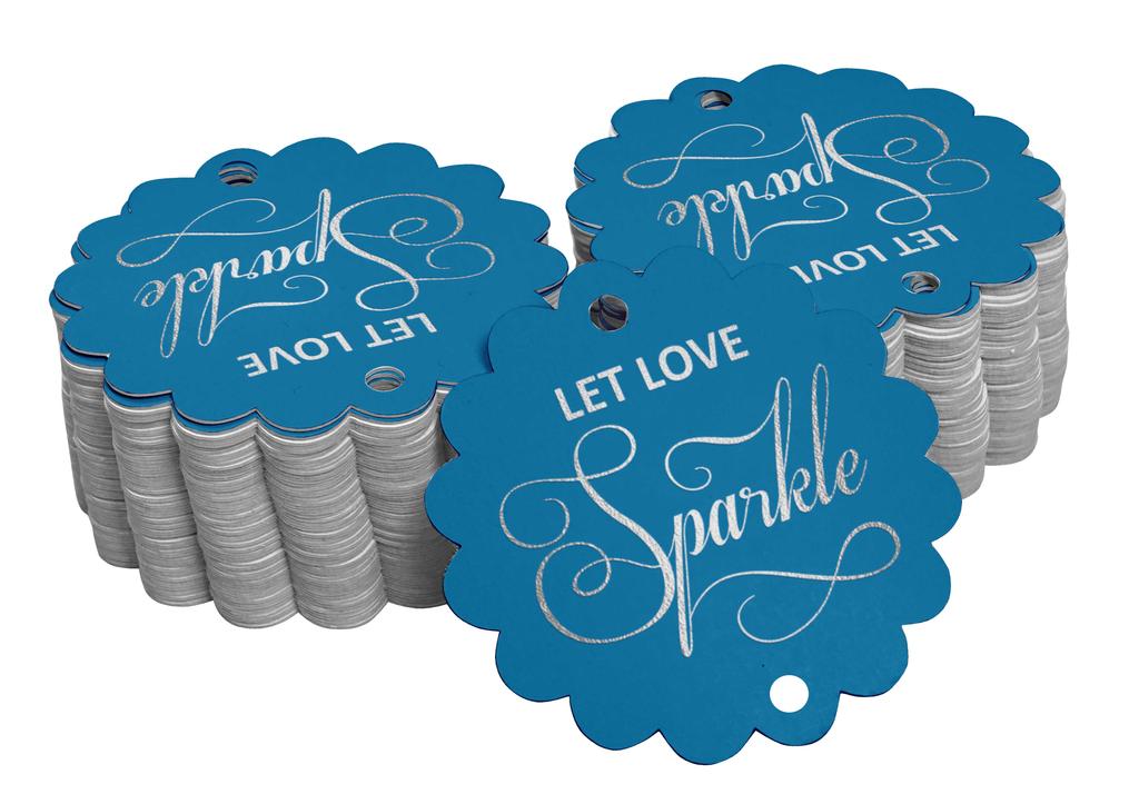 Inkdotpot 100 Pack Let Love Sparkle Wedding Favor Paper Tags Craft Real Gold Foil Hang