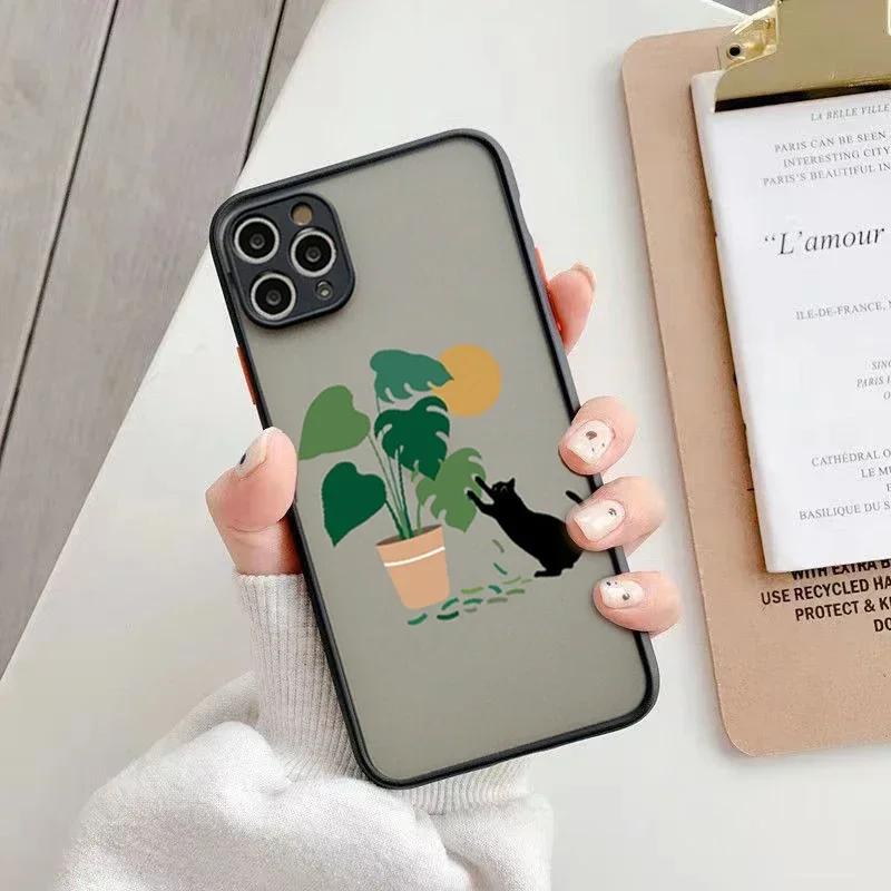 

Fashion Matte Hard Back Phone Case For iPhone 16 15 14 13 12 11 Pro Max XS X 7 8 Plus SE 2022 Clear Shockproof Soft Bumper Cover iPhone XR