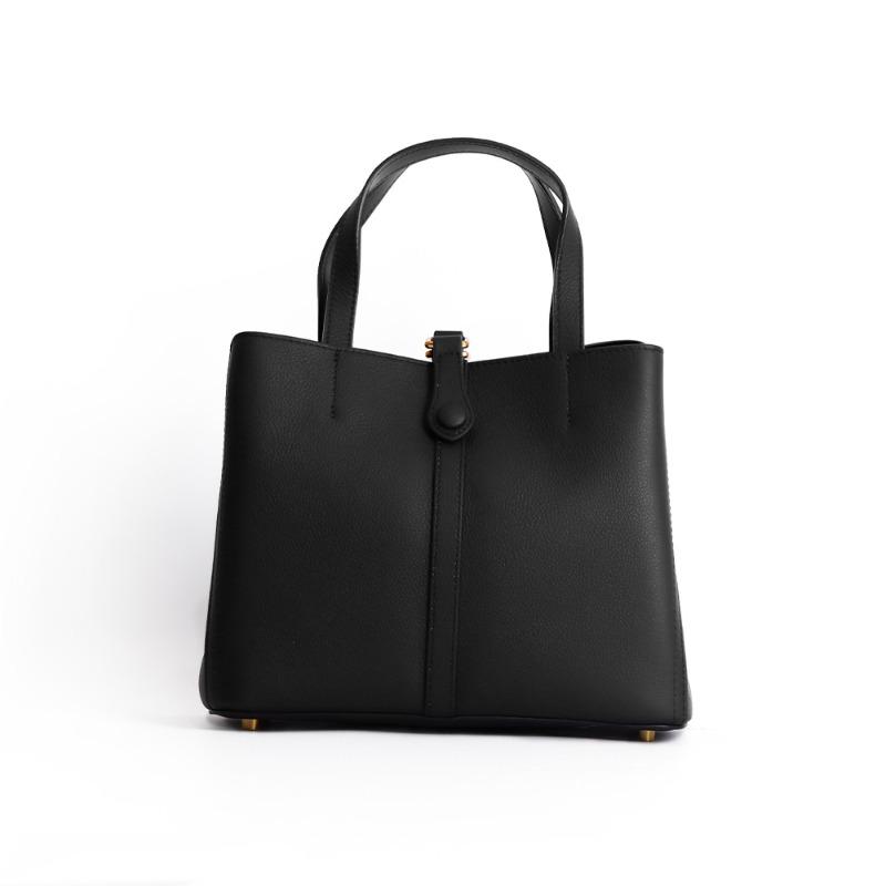 

Leather textured bucket bag women s new versatile large-capacity portable tote bag commuter bag niche shoulder messenger bag чёрный
