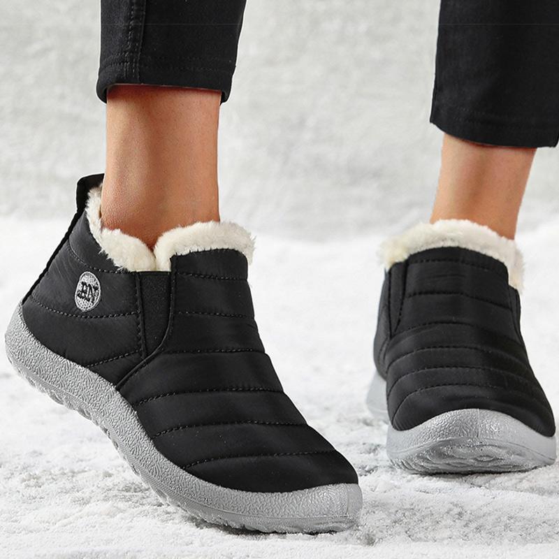 Women Boots Waterproof Winter Boots Fur Shoes Women Slip On Ankle Boots Snow Botas Mujer  Winter Shoes Couple Short Boot