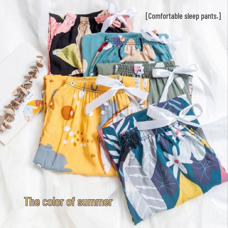 Damspecifika Plus Size Byxor i Bomull och Silke med Vida Ben - Casual Niopunktslängd för Hem & Utomhus