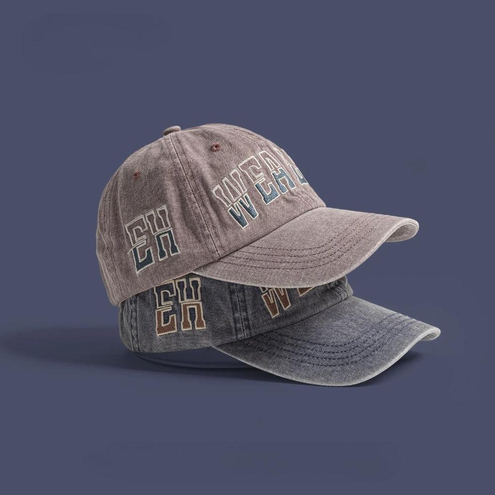 Retro Washed Baseball Cap for Men Women, Polyester Material with Letter Design, Adjustable Strap Closure,Suitable for Daily Wear
