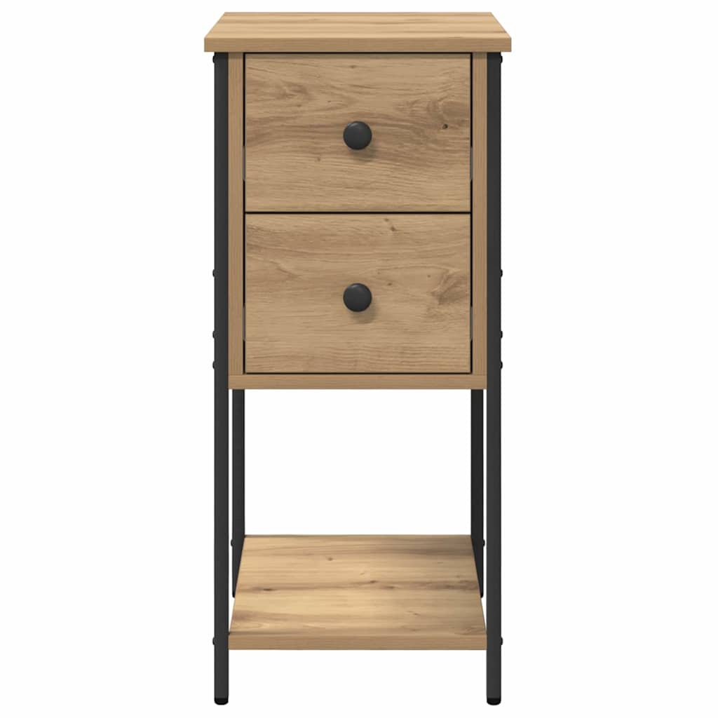 Nightstand Set of 2 Oak Style Handcrafted 32 X 42 X 70 Cm