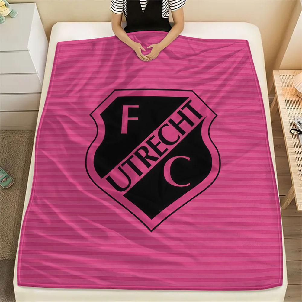 FC Utrecht bedeckte Flanelldecke, weicher Überwurf für Schlafzimmer Sofa, waschbar, Fußballfanartikel, tolles Geschenk.