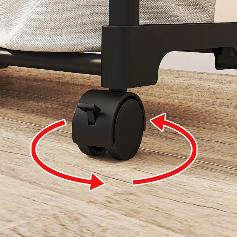 Stojak na ubrania podłogowy, dwururkowy, wielofunkcyjny, z półkami do przechowywania, na kółkach, mobilny, organizer na ubrania i kapelusze do sypialni