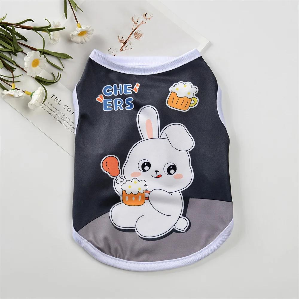 Summer Puppy Dog Vest for Small Dogs Animals Print Pet Clothes Yorkshire Schnauzer Pug Shirts Mascotas Costume Ropa Para Perro