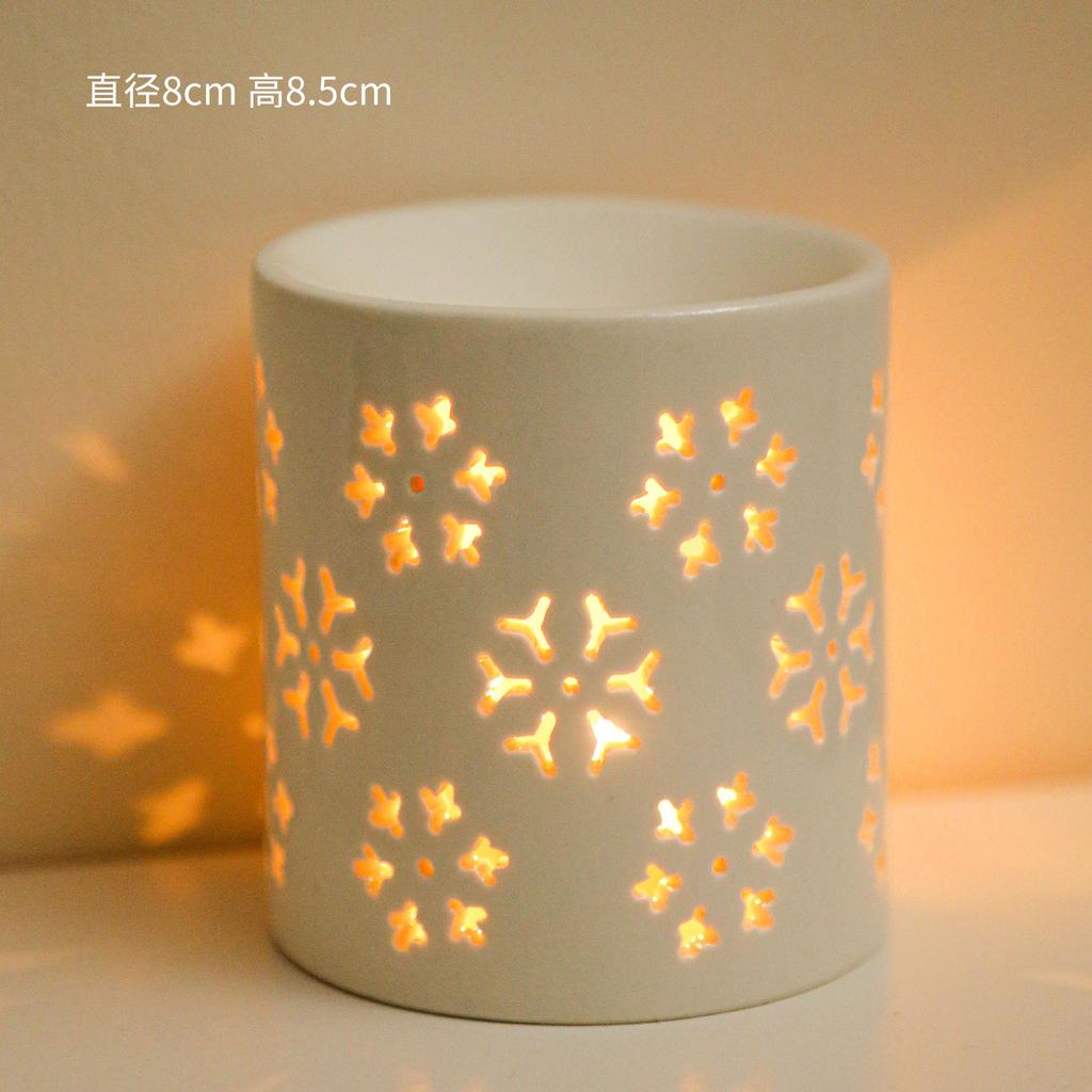 Ceramic Hollow Oil Burner With Candle Holder Incense Burner Romantic Essential Oil Incense Aroma Diffuser Oil Stove Home Decor