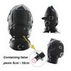 Leather Sexy Mask  Adjustable Strap Character Party with Fake Penile Full Package Binding Couple Game Mask Flirting Hat 18+