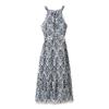 New European & American Retro Print Halter Neck Dress - Summer Women's Fashion