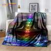 Weiche Plüschdecke mit Regenbogen-7-Chakra-Mandala und Bohemia-Motiv, Flanelldecke, Überwurfdecke für Wohnzimmer, Schlafzimmer, Bett, Sofa, Picknickdecke