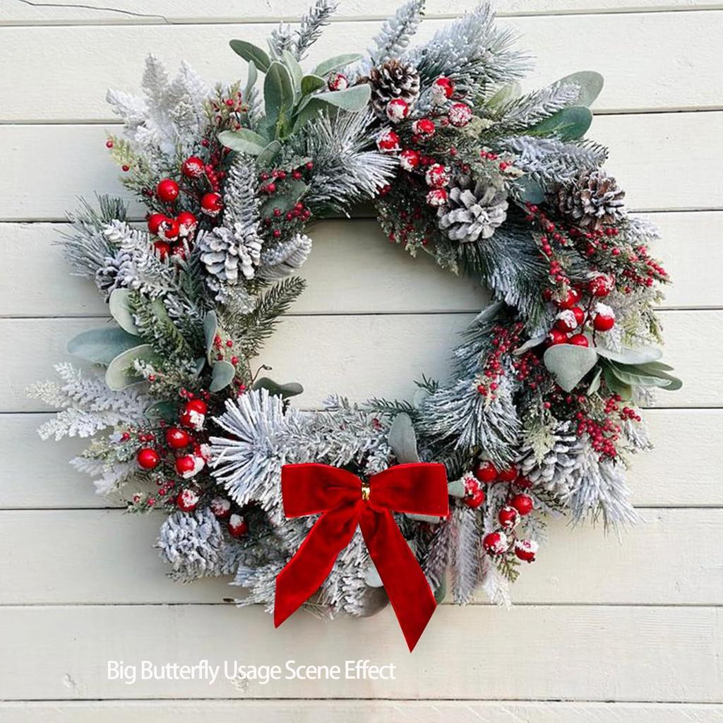 30 STÜCKE 2,5 cm Samtschleifenanhänger Weihnachtsatmosphäre Festival Kranzdekoration Weihnachtsbaumschmuck Anhänger